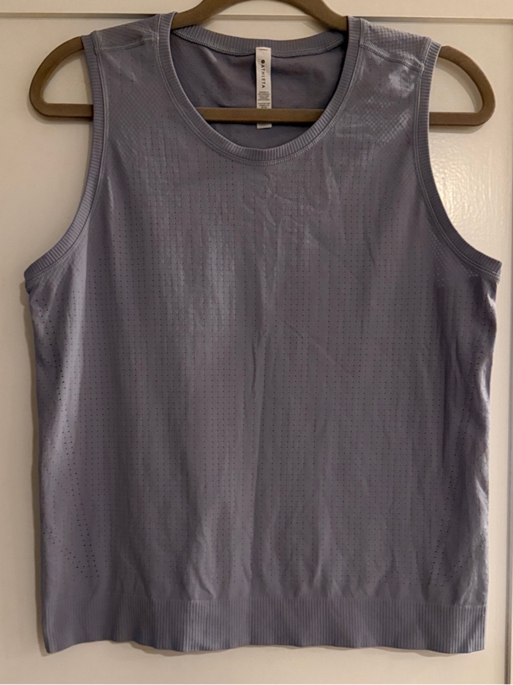 Athleta Lavender Perforated Crewneck Sleeveless Tank